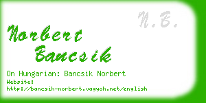 norbert bancsik business card